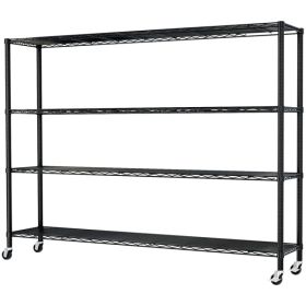 4 Layers, Adjustable Layer Spacing, Pulley, Display Stand, Iron, 150x45x169cm, Powder-coated Black