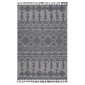 Guros C Ollection 6X9 White  Gray  Traditional Indoor  Outdoor Area Rug