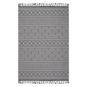 Guros  8X10 Grey  White  Geometric Indoor  Outdoor Area Rug