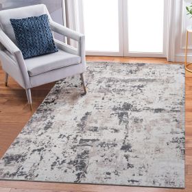PAYAS  8X10 Cream  Brown  Abstract Area Rug