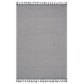 Guros C Ollection 6X9 White  Ivory  Medallion Indoor  Outdoor Area Rug