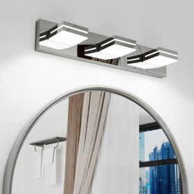 Modern Chrome LED Vanity Light, 3-Lights Wall Sconce For Bathroom And Mirror, Sleek Minimalist Design, Energy-Efficient, Easy To Install
