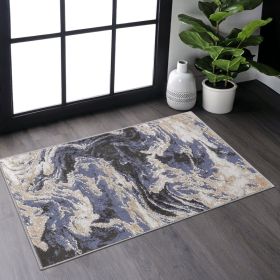 PAYAS   2X3 L.Blue  Abstract Doormat Rug