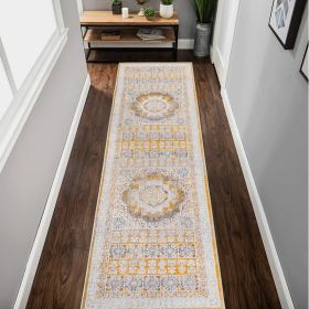 PAYAS C Ollection 2X8 Cream Ivory  Medallion Runner Rug