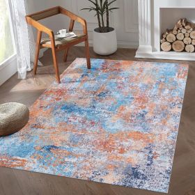 MAVAL Multi Washable Rug 9x12 Area Rug  Multi, 9'x12'