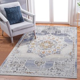 PAYAS  6X9 Cream  Gold  Medallion Area Rug