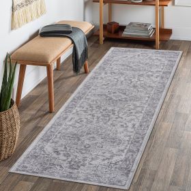 MARFI C Ollection 2X8 Silver  Oriental Runner Rug