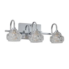 17 Nickel Finish Vintage Crystal Vanity Light - Elegant 3-Light Bathroom Mirror Fixture With Clear Glass Shades  No Bulbs (Option: Default)