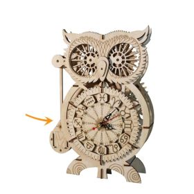 3D Wooden Puzzle Owl Clock Model Kits To Build Wooden Construction Handmade Craft Unique Christmas Gift (Option: defaulttitle)