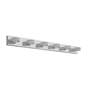 45 Modern 6-Light LED Vanity Light, Sleek Chrome Bathroom Wall Light Fixture For Mirror, Shower, And Bathroom Decor (Option: Default)